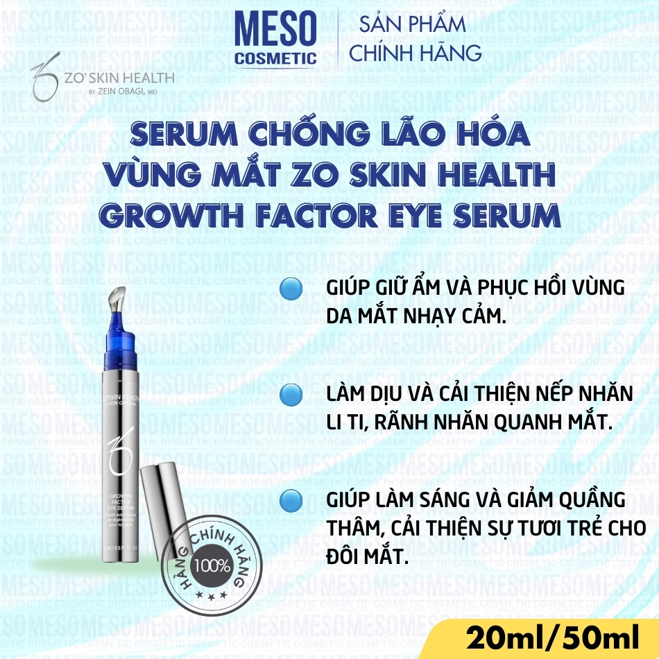Serum chống lão hóa vùng mắt Zo Skin Health Growth Factor Eye Serum